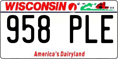 WI license plate 958PLE