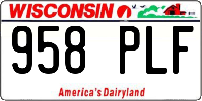 WI license plate 958PLF