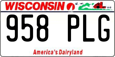 WI license plate 958PLG