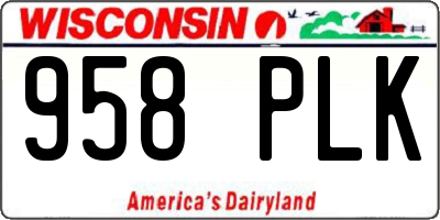 WI license plate 958PLK