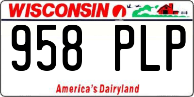 WI license plate 958PLP