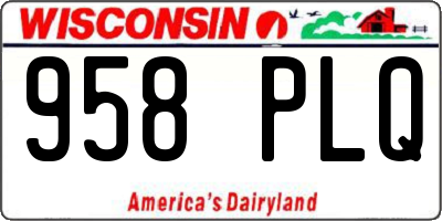 WI license plate 958PLQ
