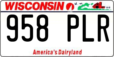 WI license plate 958PLR