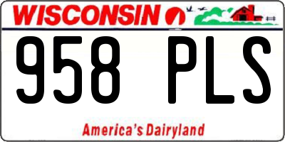 WI license plate 958PLS