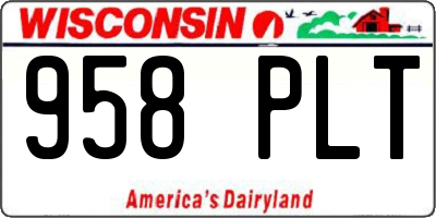WI license plate 958PLT