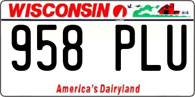 WI license plate 958PLU