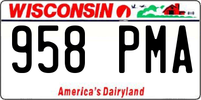 WI license plate 958PMA