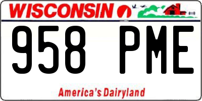 WI license plate 958PME