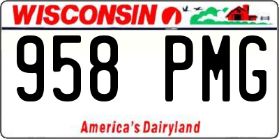 WI license plate 958PMG