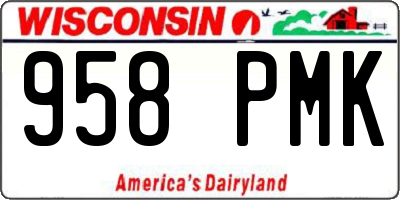 WI license plate 958PMK