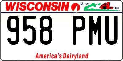 WI license plate 958PMU