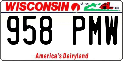 WI license plate 958PMW