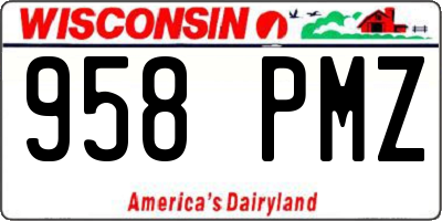 WI license plate 958PMZ