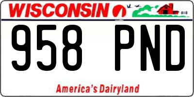 WI license plate 958PND