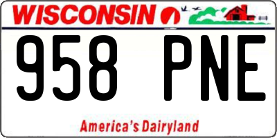 WI license plate 958PNE