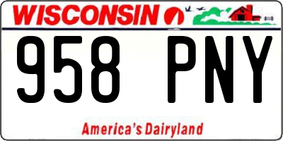WI license plate 958PNY
