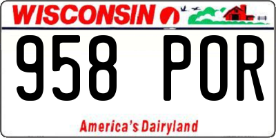 WI license plate 958POR