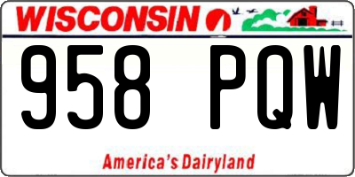 WI license plate 958PQW