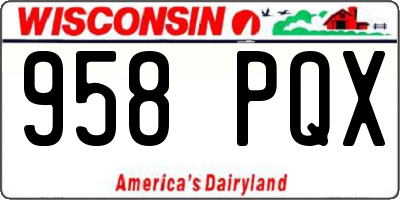 WI license plate 958PQX