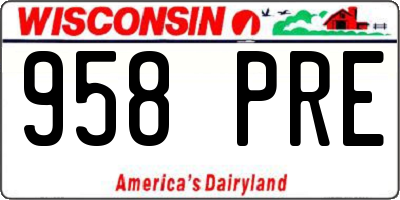 WI license plate 958PRE