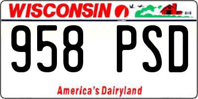 WI license plate 958PSD