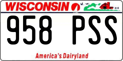 WI license plate 958PSS