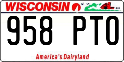 WI license plate 958PTO