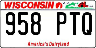 WI license plate 958PTQ