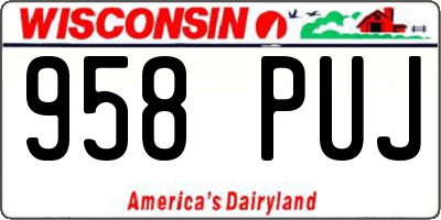 WI license plate 958PUJ