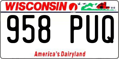 WI license plate 958PUQ