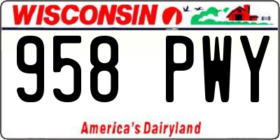 WI license plate 958PWY