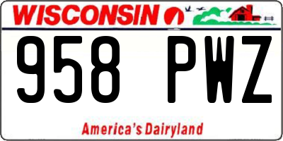WI license plate 958PWZ