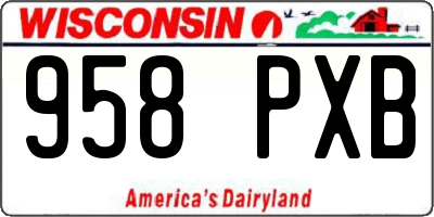 WI license plate 958PXB