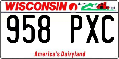 WI license plate 958PXC