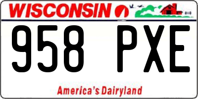 WI license plate 958PXE