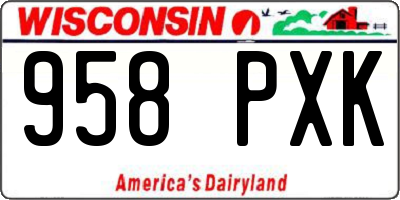 WI license plate 958PXK