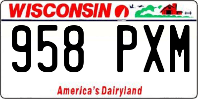 WI license plate 958PXM