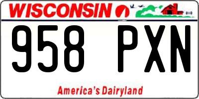 WI license plate 958PXN