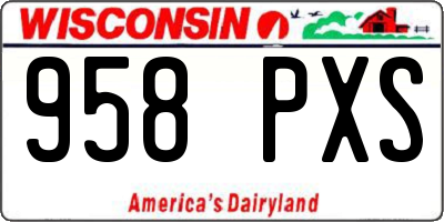 WI license plate 958PXS
