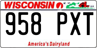 WI license plate 958PXT