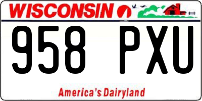WI license plate 958PXU