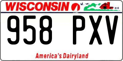 WI license plate 958PXV