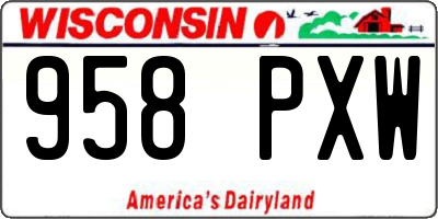 WI license plate 958PXW