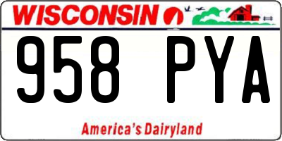 WI license plate 958PYA