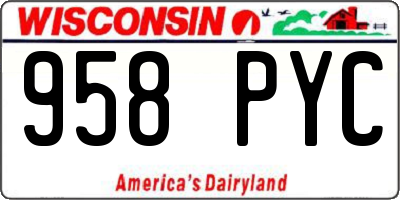 WI license plate 958PYC