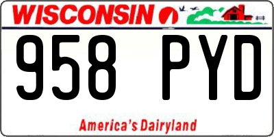 WI license plate 958PYD