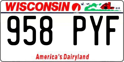 WI license plate 958PYF