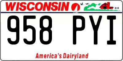 WI license plate 958PYI