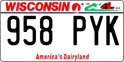 WI license plate 958PYK