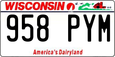 WI license plate 958PYM